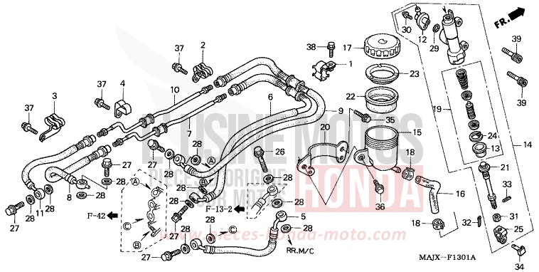 HAUPTBREMSZYLINDER, H. (ST1100A) von Pan-European ABS MIDDY BLUE METTALIC (B162) von 1999